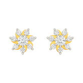 22k Yellow Cubic Zirconia Stud Fancy Earrings with gold weight of 2.55g